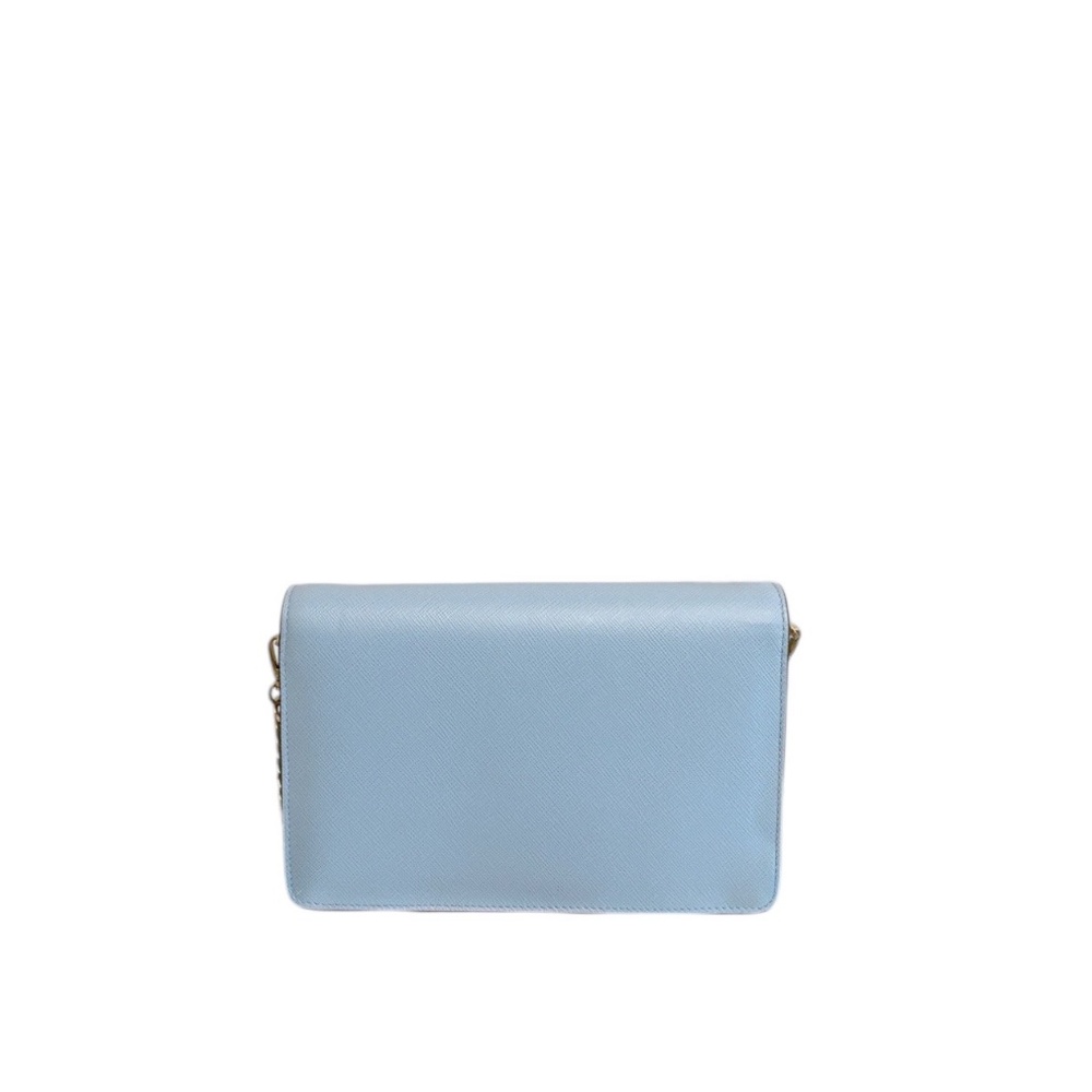Authentic Prada Envelope Light Blue Saffiano Leat… - image 5